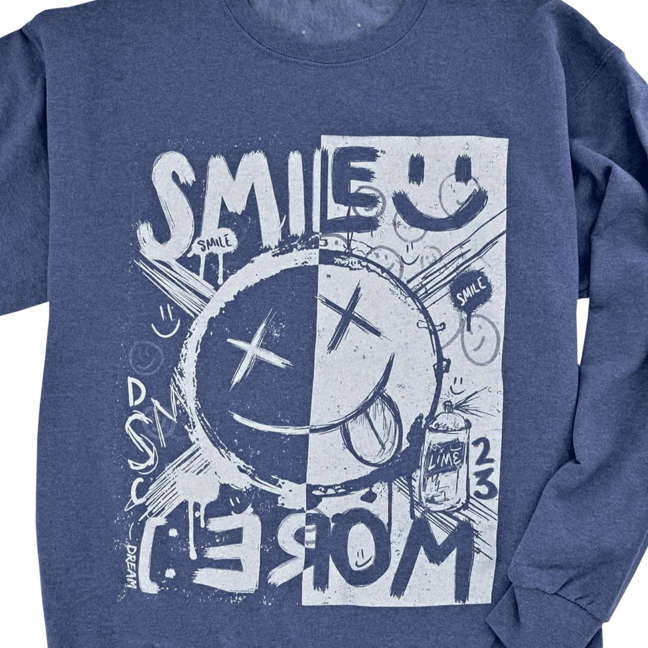 April MEMBERS ONLY Blue Smile More Sweatshirt - Image 3