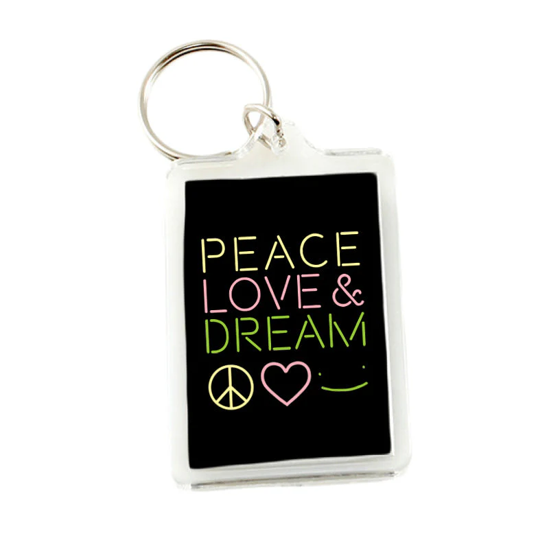Dream April MEMBERS ONLY Peace Love and Dream Keychain - Image 2